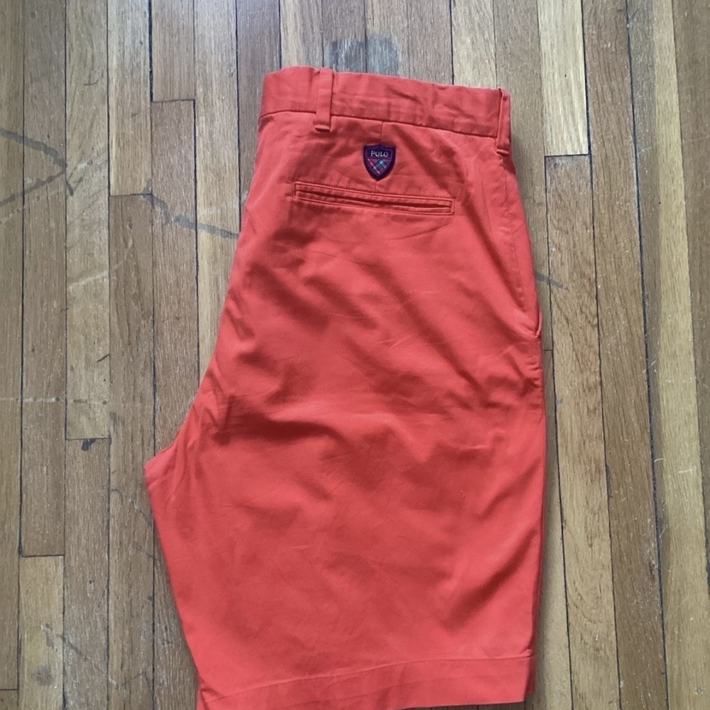 Polo Ralph Lauren Polo Golf Men's 32 Burnt Orange Flat Front Chino Shorts,Cotton